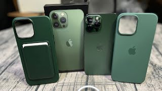 iPhone 13 Pro Max Alpine Green  Unboxing and Official Apple Cases [upl. by Nodmac150]