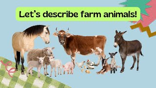 Describing Farm Animals in English  ESL  English for kids [upl. by Cleary]