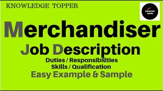 Merchandiser Job Description  Merchandiser Duties and Responsibilities and Role  Merchandiser Work [upl. by Neema950]