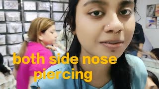 to side nose piercingboth side nose piercing Indiatrending viral silver nose [upl. by Norrahs]