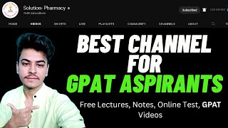 Best Channel for GPAT 2024 Preparation  GPAT Classes Online Free  Solution Pharmacy [upl. by Nazler]