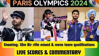 Paris Olympics 2024 Day 1 Shooting10m air rifle mixed team Qualification Live Score amp Commentary [upl. by Synned363]