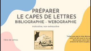 Préparer le capes de Lettres 2023 Bibliographie  Webographie [upl. by Finstad]