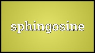 Sphingosine Meaning [upl. by Claudius]