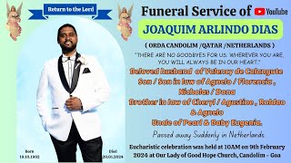 Funeral Service of JOAQUIM ARLINDO DIAS beloved husband of Valency de Calangute  Candolim Goa [upl. by Aztilay]