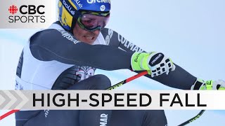 French Skier Crashes Breaks Legs in World Cup Downhill  WARNING Graphic content  CBC Sports [upl. by Nevin]