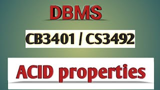 ACID properties in DBMS tamilCB3401CS3492Anna university reg2021 [upl. by Drummond]