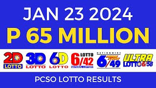 Lotto Result January 23 2024 9pm PCSO [upl. by Annairdua]