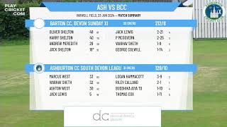 Ashburton CC South Devon League v Barton CC Devon Sunday XI [upl. by Assylem]