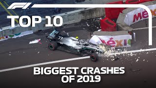 Top 10 Biggest F1 Crashes of 2019 [upl. by Enyalb]