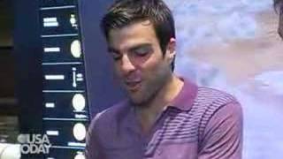 Celeb Watch Star Trek stars Zachary Quinto ampLeonard Nimoy [upl. by Maurise]