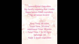 LEMON FLAVORED CUPCAKES RECIPEfood home holiday [upl. by Viglione]