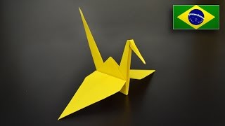 Origami Tsuru  Instruções em Português BR [upl. by Gustin628]