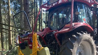 Holzknecht Seilwinde im Einsatz mit Case Vestrum Forsttraktor [upl. by Abbotson635]