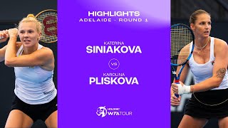 Katerina Siniakova vs Karolina Pliskova  2024 Adelaide Round 1  WTA Match Highlights [upl. by Angelita]