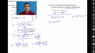 Common Core Algebra IUnit 9Lesson 7Final Work with Quadratic Equations [upl. by Mackey]