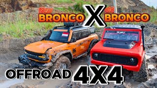 New BRONCO X old BRONCO offroad 4x4  Rc adventure 110 scale [upl. by Einnus]