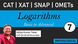 Logarithms 7  Logarithms  CAT 2024 QUANT  Algebra  Quantitative Aptitude [upl. by Aylsworth]