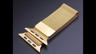 Unboxing Apple Milanese Loop Gold Bracelets 44mm [upl. by Wilsey]