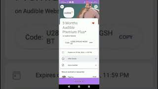 3 Month Free Audible MembershipAudible MembershipCoupon Codeshorts [upl. by Devondra]