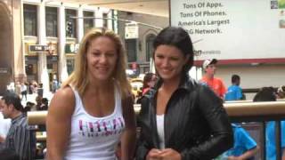 Gina Carano and Cris Cyborg Outside Madison Square Garden [upl. by Nuriel33]