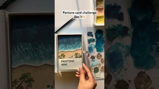 Pantone card challenge Day 1🫶 pantone art challenge painting [upl. by Ynehteb]