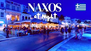 Downtown Naxos Νάξος at Night ✨🌙 Greece 🇬🇷  Walking Tour  4K [upl. by Ahseal]