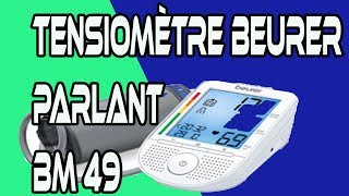 Présentation Et Test Du Tensiomètre Brassard Parlant Automatisé Menus Vocalisés Beurer BM 49 [upl. by Nesnar]