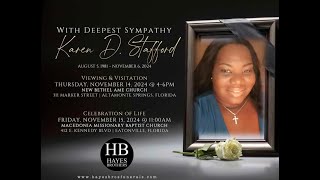 Karen D Stafford Celebration Of Life [upl. by Oiziruam293]