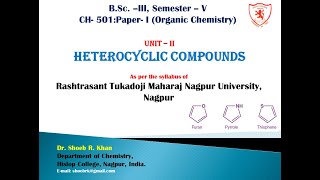 UNIT II  HETEROCYCLIC COMPOUNDS [upl. by Disharoon449]