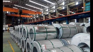 The manufacture of rolled galvanized colorcoated steel sheet [upl. by Yendirb104]