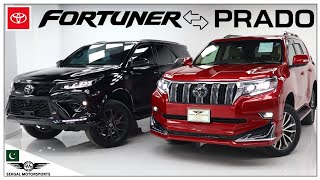 Toyota Land Cruiser Prado TXL 2018 VS Fortuner GRS 2024 Detailed Comparison [upl. by Vasquez]