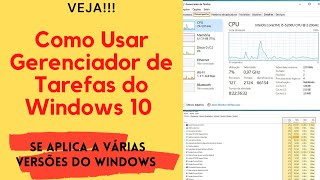 Como Usar Gerenciador de Tarefas Windows 10 [upl. by Arbe]