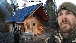 Log Cabin Build on OffGrid Homestead EP39 Roof Insulation Woodshed Foundation Sauna Site [upl. by Euqcaj]