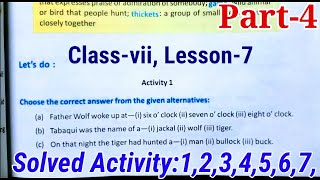 Class 7 English Lesson 7 Mowgli Among the Wolves Bengali analysis with Questions Answers [upl. by Ceevah]