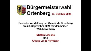 20240930  BGM Bewerbervorstellung  Gemeinde Ortenberg [upl. by Ahsirak]