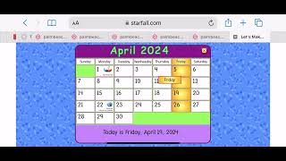 Starfall Calendar April 19 2024 [upl. by Aniwde]