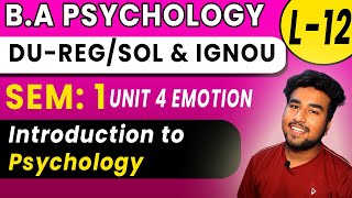 L13 INTRODUCTION TO PSYCHOLOGY MOTIVATION DU SOL BA PSYCHOLOGY SEMESTER 1 FREE CLASSES [upl. by Nitsid]