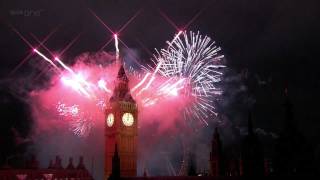 London Fireworks 2012 in full HD  New Year Live  BBC One [upl. by Armando]