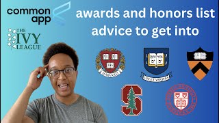 an IVY LEAGUE ADMITS common app HONORSAWARDS LIST advice  REVEALING MY HONORSAWARDS LIST [upl. by Georgina]