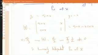 EX 2 How to show that 2 functions are Linearly Independent by finding Wronskian [upl. by Arhas524]