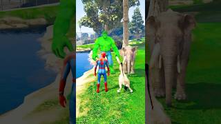 Hulk vs spider man race video 😮😱gta5 viralvideo youtubeshorts cartoon [upl. by Sancha]