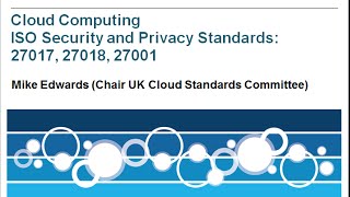 Webinar ISO Cloud Security and Privacy Standards [upl. by Neahs469]