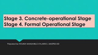 Concreteoperational stage and formal operational stage by Jean Piaget [upl. by Tiloine]