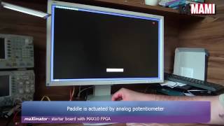 maXimator MAX10 FPGA example project tennis PONG game with HDMI video output [upl. by Lednek]