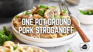 OnePot Ground Pork Stroganoff [upl. by Odragde]