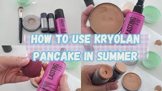 How to use Kryolan Pancake in SummersParlor Secret Easy Professional Methods for long lasting Base [upl. by Arihk839]