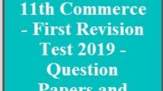 11TH COMMERCE FIRST REVISION TEST ANSWER KEY 2020 [upl. by Wandy978]