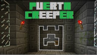 Puerta con Forma de Creeper  Minecraft Redstone Ep3 [upl. by Annayad]