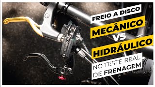 Freio a disco hidráulico vs mecânico Qual foi o melhor no nosso teste de frenagem Pedaleria [upl. by Veejar]